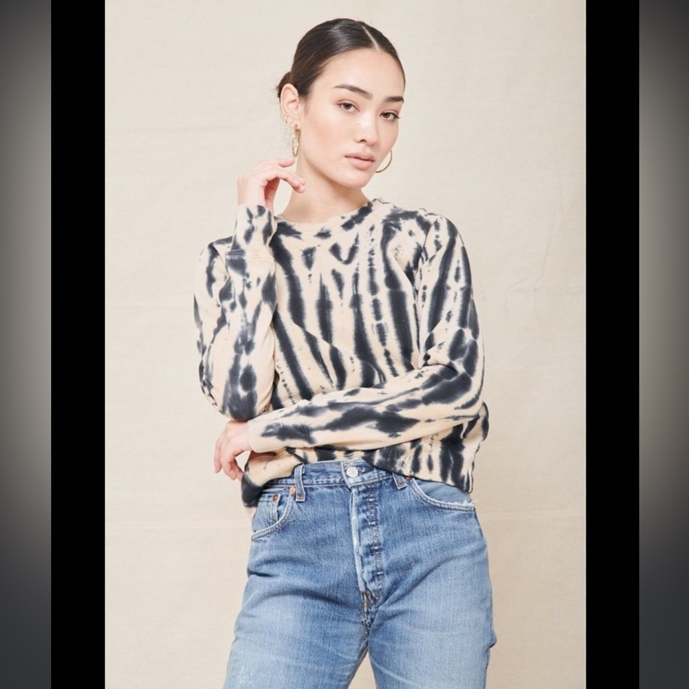 NWT Re/Done Classic Raglan Tiger Tie Dye Crewneck Sz S